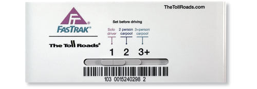 FasTrak Transponder with options for Solo Driver, 2 person carpool, and 3+ person carpool