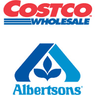Costco Wholesale and Albertsons logos