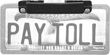 California license plate: Pay Toll